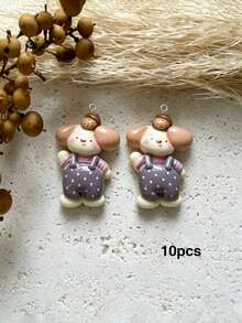 10/20/100pcs Cute Overalls Animal Cartoon Handmade Pendant Charms DIY Keychain Bag Pendant Accessories Decor - Multicolor - View 14