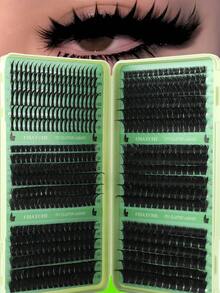 Multi-Box Large Capacity Eyelash Book, DD Curl Cluster False Eyelashes, Reusable Large Size And Affordable, New DIY False Eyelashes, Soft And Fluffy, 3D False Eyelashes, Suitable For Makeup, Eyelash Extensions, Short Eyelashes, Black DIY Eyelashes Suitable For Home Use DIY Eyelash Extension Kit. - DD - View 12