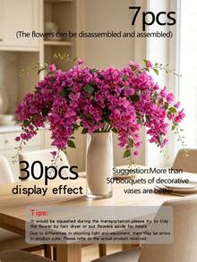 1/3/8pcs Artificial Silk Nine-Layered Flower Stems, 31 Inch Long Branches, Suitable For Tall Vase Floral Arrangements, Tabletop Decor, Home And Wedding Decoration - Red Violet - View 15