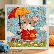 DIY Punch Needle Kit For Beginners – Includes Punch Needle, Yarn, Instructions, Square Hoop & Pre-Printed Fabric (Beautiful Animals). Creative Craft For Wall Decor Or Gifting. 2D Printed Punch Needle Starter Kit. 24x24cm (9.44x9.44in). - Beautiful Animals - View 8