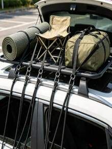 Elastic Bungee Cord With Carabiner, Camping Car Tie-Down Rope, Outdoor Clothesline, Luggage Elastic Packing Hanging Rope - Black - View 10