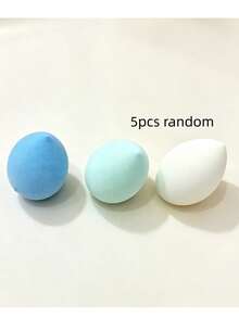 5pcs Makeup Sponge/Puff, Gourd-Shaped Teardrop Design, Random Shape And Color Shipped. Suitable For All Skin Types - Multicolor - View 5