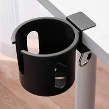 1pc Multifunctional Desk Side Clip Cup Holder With Hook, Desktop Hanging Beverage Storage, Practical Office Accessory, Storage For Water Cups And Small Items - Cup Holder - View 3