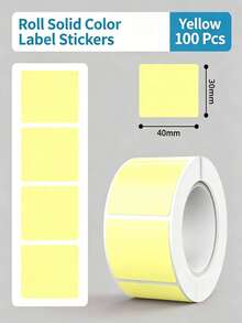 100pcs Colorful Blank Color-Coded Label Stickers Set, 40*30mm Rectangular Strong Adhesive Writable Marking Labels, Suitable For Back To School, Office, Storage Room Jars And File Organization - Random B - View 5