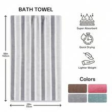1/4pcs Striped Bath Towel Set, Beach Towel Bath Towel, Absorbent And Quick-Drying Shower Towel, Super Soft And Skin-Friendly Bathing Towel, For Home Bathroom, Ideal Bathroom Supplies Family Essentials Home Decor And Accessories Bathroom Accesssories - Grass Green X 4pcs - View 3