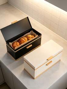 Multifunctional Bread Storage Box; Dust-Proof Container For Toast, Pastries, And Snacks; Bamboo And Wood Bread Box; Dust-Proof And Moisture-Resistant Toast Storage Bin For Kitchen Countertops; Large-Capacity Food Storage Box. - View 5