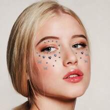 2Sheets Butterfly Heart Face Gem Stickers, Stage Makeup, Facial Accessories, Eye Makeup, Concerts, Y2K, Halloween, Christmas Face Gems Decorative Stickers - Multicolor - View 3