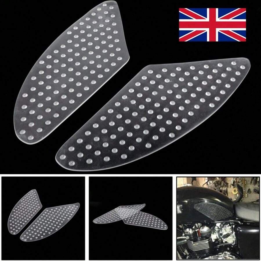 2PCS Motorcycle Tank Grip Pads Left & Right, Elastomer Anti‑Slip Volcano Profile Traction Pad, Frame & Gas Tank Protector For Better Control, Strong Adhesive - A - View 1