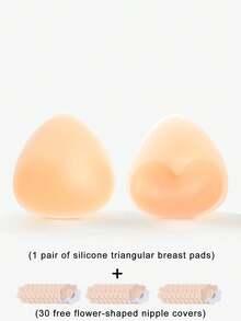 2pcs Women's Silicone Bikini Breast Pads, Bra Accessories, Bra Inserts, Invisible Breast Pads - Multicolor - View 11