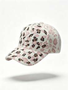 1pc Vintage Luxury Leopard Print Rhinestone Baseball Cap, Fashionable & Versatile - Multicolor - View 7