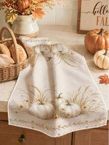 2PCS Kitchen Towels Autumn Pumpkin Plant Illustration Print 40*60cm Minimalist Style Rectangular Microfiber Kitchen Towels, Dish Cloths, Tablecloths, Hand Towels, Bathroom Kitchen Decor, Home Decor, Housewarming Gift For Neighbors, Perfect For Kitchen And Bathroom Use, Suitable For Housewives And Family Gatherings, High Cost-Performance, Home Essential - Apricot - View 6