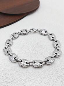 6/3/1Set Stainless Steel Unisex Bracelet, Hypoallergenic Thick Chain Bracelet, Suitable For Daily Wear And Party Jewelry Gift, Halloween - Multiple Styles - View 4