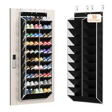 20-30 Pairs Door Hanging Shoe Rack, Mesh Hanging Shoe Storage With 20 Deep Pockets, 10-Tier White Door Shoe Rack, Suitable For Sneakers, Boots, With 4 Adjustable Hooks - Multicolor - View 3