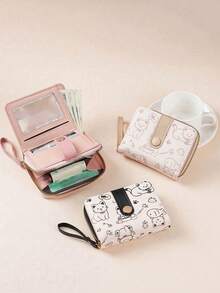 XD New Kids Minimalist Wallet, Cute Cat Pattern Coin Purse/Multifunctional Card Holder, Multiple Card Slots, Can Be Used As Coin Purse, Mini Wallet, Small Wallet, Cute Wallet, Wristlet Wallet, Perfect As A Gift For Children - Multicolor - View 6