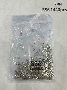 SS6 1440顆大包裝平底水鑽，散裝透明白色手工寶石，玻璃水鑽，適用於衣物/嬰兒車/鞋子/杯子/舞會/彩妝 DIY 批發 - 白色 - 查看 6
