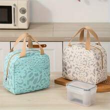 Tas Bekal Makan Siang Berinsulasi Motif Tinta Kapasitas Besar Terbaru, Tas Kotak Bento untuk Kerja, Sekolah, Perjalanan Luar Ruangan, Piknik, Tas Pendingin Es, Tidak Bersentuhan dengan Makanan - MultiWarna - View 2