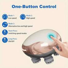 SOKANY 電動頭皮按摩器，Type-C 充電（含 500mAh 鋰電池）。三段調速，一鍵開關。ABS 材質。適用於頭部、頸部、手臂和腿部按摩。 - 彩色 - 查看 3