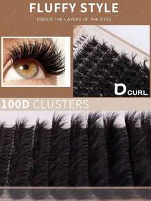 160/180/200pcs D-Curl Single Lash Extensions, Long-Lasting, Lightweight & Long, Suitable For Home DIY Beginners, Portable Travel Pack, Soft & Voluminous, Mixed Design, Enhances Eyes, Easy To Use, Perfect For Stage/Daily/Cosplay/Photography/DIY Eye Makeup - D - View 7