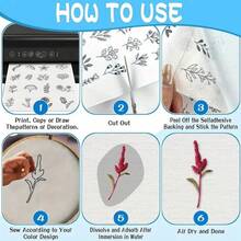 1pc A4 Size Blank Adhesive Water-Soluble Embroidery Stabilizer Paper - Printable Medium Weight Paper, Suitable For Inkjet Printers, DIY Craft Materials, Embroidery Fabric, Embroidery Tools - Multiple Styles - View 8