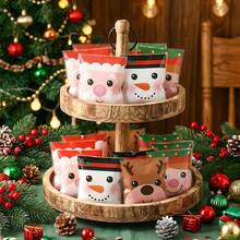 150/100pcs Multi-Color Christmas Gift Bags, Suitable For Christmas Party Decoration, Cellophane Packaging Bags With Santa Claus, Snowman, Reindeer Patterns, PP Plastic Bags, Can Hold Candy Canes And Candies, Small Size (Random Style) - View 4
