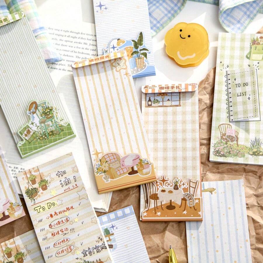 1 Korean Theme Roaming Guide Strip Material Paper Simple Grid Horizontal Line Message Notebook Account Collage Material Paper Christmas Sticker Christmas Decoration Handmade Material Sticker Scrapbook Paper - A - View 1