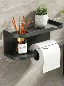 No-Drill Wall-Mounted Paper Towel Holder With Storage Shelf, Multi-Roll Paper Towel Dispenser, Space-Saving For Kitchen Countertop, Cabinet, Office, Bathroom Accessory, Halloween Home Bathroom Decor - Multicolor - View 13