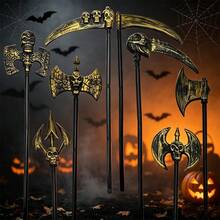 1pc Toy Prop 3-Section Grim Reaper Scythe Plastic Blow Molded Antique Style Large Scythe - Party Gift - Costume Accessory - Exquisite Gift - Mini Ornament - Birthday Gift - Holiday Gift - Christmas - Graduation Gift - April Fools' Day - Halloween - View 1