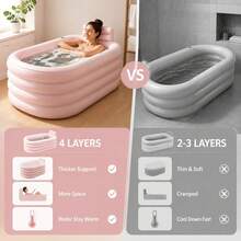 1pc Foldable Portable Adult Inflatable Bathtub, Thickened Durable Material, Comfortable Backrest, Easy Storage And Quick Installation, Space-Saving Design, Suitable For Relaxing Bathing - A - View 11