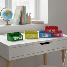Personalized Pen Holder STL File | Customized Name Pen Holder | 3D Printed Desktop Organizer | Digital Download - Multicolor - View 3
