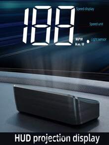 High-Definition Car Head-Up Display (HUD), Optional Km/H/Mph Display, With Windshield Speedometer Projection Function, Equipped With Automatic Light Sensor, Km/H Speed Unit Display, Suitable For All Car Models, Ideal Gift For Christmas, New Year And Thanksgiving. - Multicolor - View 3