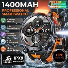 JIAYAOO Men's Outdoor Durable Smartwatch, 1400mAh Extra Large Battery, Built-In Flashlight Outdoor Sports Watch, 1.7-Inch Large Screen, Wireless HD Calling, 120+ Sports Modes, Activity Tracking, IPX8 Waterproof, Compatible With IPhone And Android - View 18