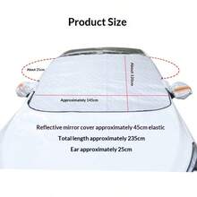 Car Windshield Cover, Thickened Half Cover Car Cover With Magnetic Aluminum Film For Frost And Snow Protection, Suitable For Winter Frost Protection, Indoor/Outdoor Use - Silver - View 10