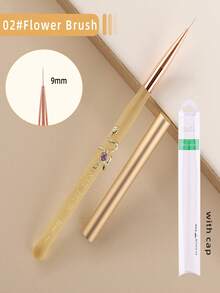 1Pc Detachable Snake Decor Nail Art Brush, Yellow Translucent Acrylic Handle Nail Liner Pen For UV Gel Drawing Painting Carving - Yellow - View 14