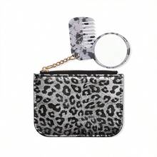 Leopard Print Multi-Slot Mini Wallet PU Zipper Coin Purse With Chain, Comb And Mirror, Can Be Attached To Bag - Multicolor - View 14