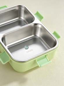 850ml Multi-Compartment Lunch Box, 304 Stainless Steel And PP Material Divided Meal Container, Includes Fork And Spoon Set, Leak-Proof Design, Suitable For School, Office And Travel, And Reusable - Multicolor - View 11