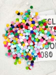1.5/2mm Mixed Color Fluffy Soft Pom Poms Balls Handmade DIY Crafts Home Decor Sewing Supplies - Multicolor - View 6