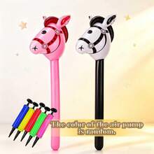 Soft PVC Inflatable Toy Role Play Durable Cartoon Pony Stick Outdoor Game Prop Activity Birthday Party Costume Photo Handheld Inflatable Stick - Multicolor - View 13