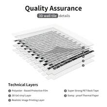 3D自黏式牆貼，廚房防濺護牆，自黏式，防水，耐熱。適用於廚房、客廳、浴室、露營車、居家牆面裝飾 - 1件 - 查看 1