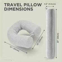 1pc Adjustable Curved Neck Pillow, Multi-Functional Travel Accessory, Suitable For Neck, Chin, Waist Support, Ideal For Sleep, Travel, Airplane, Headrest Use - A - View 5