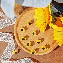 20/30 cái đinh ghim hoa hướng dương vàng, ghim trang trí cho bảng bần, ảnh, bản đồ tường và đồ dùng học tập - Nhiều màu - Xem 5