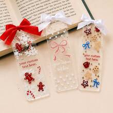Custom Christmas Acrylic Bookmark, Personalized Name Reading Marker, Festive Gingerbread Snowflake Decor, Customized Text Holiday Bookmark, Customizable Xmas Gift For Book Lovers, Christmas Party Favor, Stocking Stuffer, Gifts For Family And Friends - Style B - View 7