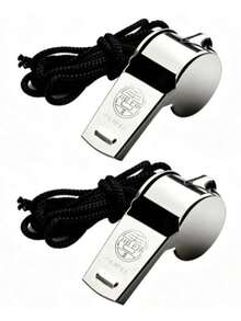 Stainless Steel Whistle, Loud Metal Whistle With Lanyard, Suitable For Referees, Coaches, Lifeguards, Survival, Emergency, Football, Basketball, Hockey And Other Sports. - Multicolor - View 11