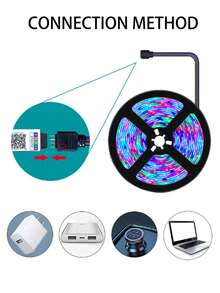 5V RGB Color LED Strip Lights, 44-Key Infrared Remote Control; Color-Changing Ambient Lights, Suitable For Christmas, Halloween, Birthday Party, Wedding, Various Festival Decorations, Can Decorate Bedroom Walls, Create Home Atmosphere - Color - View 6