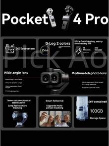 dji Osmo Pocket 4 Pro Dual-Camera Pocket Gimbal Camera, Portable Vlog Camera, Handheld Digital Gimbal Camera For Travel, Compact Beauty Video Camera (Brand New, Activated Only) - View 3