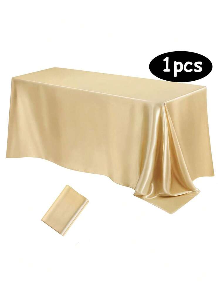 1PC Luxury Satin Tablecloth Glittering Rectangular Fabrics Of Various Colors Perfect For Weddings, Ceremonies, Festivals And Birthday Parties Multifunctional Dining Table Layout | Elegant Tablecloth | Durable Tablecloth - Multicolor - View 32