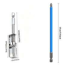 UNISURE 1 Set 150mm Anti-Drop Spring Positioning Screwdriver Set, S2 Steel Cross Anti-Slip PH2 Magnetic Bit, Minimalist Blue Cylindrical Spring Design, Screw Fixing Positioning Tool, Suitable For Home Repair And Father's Day Gift - Spring-loaded Screwdriver + Head - View 7