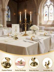 1/2pcs Gold Stainless Steel Table Number Holder, Mini Card Holder, Wedding Party Graduation Ceremony Restaurant Home Office Decoration Memo Table Sign Holder - Gold - View 5