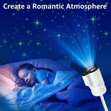 Plug & Play Starry Sky Projection Night Light, 2-In-1 Galaxy Projector Lamp, 360° Flexible Neck, Galaxy Light For Bedroom, Party, Home Theater - Multicolor - View 5