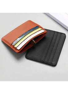 1pc Men's Fashion Elegant Mini Genuine Leather Wallet, Multi-Card Slot Coin Purse, Suitable For Daily Use - Multicolor - View 1