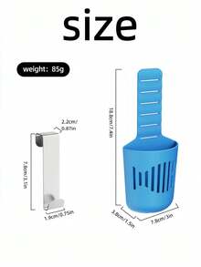 1pc Adjustable Silicone Toilet Tank Cleaning Bracket, Tank Replacement Part, Hanging Silicone Cleaning Box With Hook, Collects Toilet Inner Wall Residue To Prevent Lid Clogging - One Size Fits All - View 4